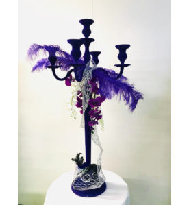 Candelabra Purple Flocked (Small)